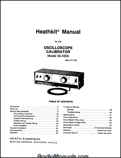 Heathkit IG-4505 Assembly and Instruction Manual